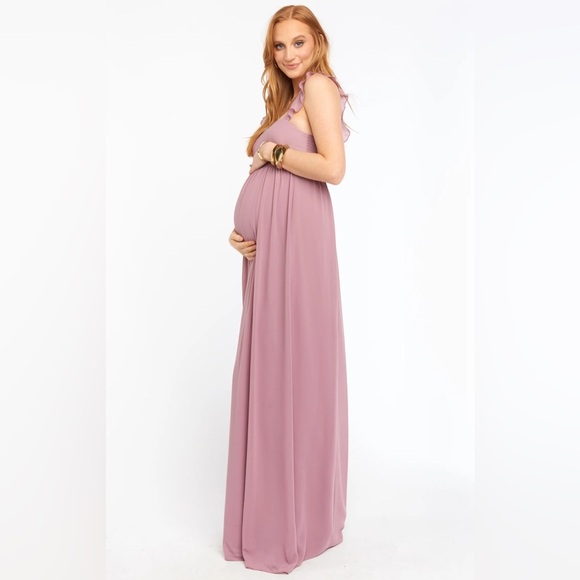 NWT Show Me Your Mumu June Maxi Bridesmaid Dress in Antique Rose Chiffon - Picture 3 of 8